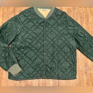 60s Sears Quilted Green Bomber Jacket
